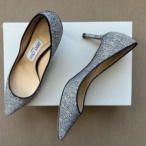 Jimmy Choo Romy 60 Pumps Chalk Woven Size 36 Pointed Toe Heels